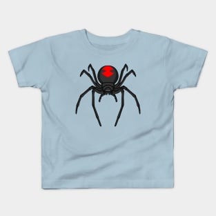 Scary black widow spider cartoon illustration Kids T-Shirt